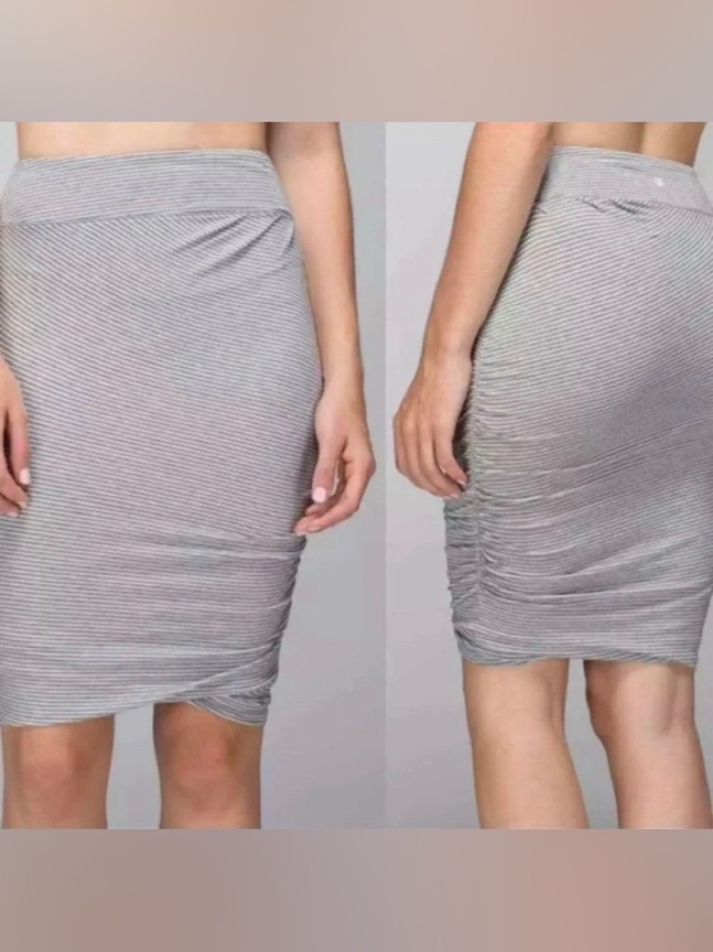 Lululemon Athletica Gray Ruched Pencil Skirt Casual